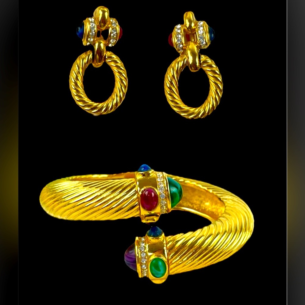 Authentic Givenchy Set Bracalet & Earrings Vintag… - image 1